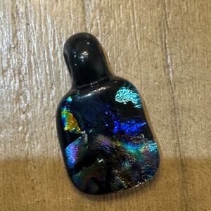 One of a kind artisan dischroic glass pendant